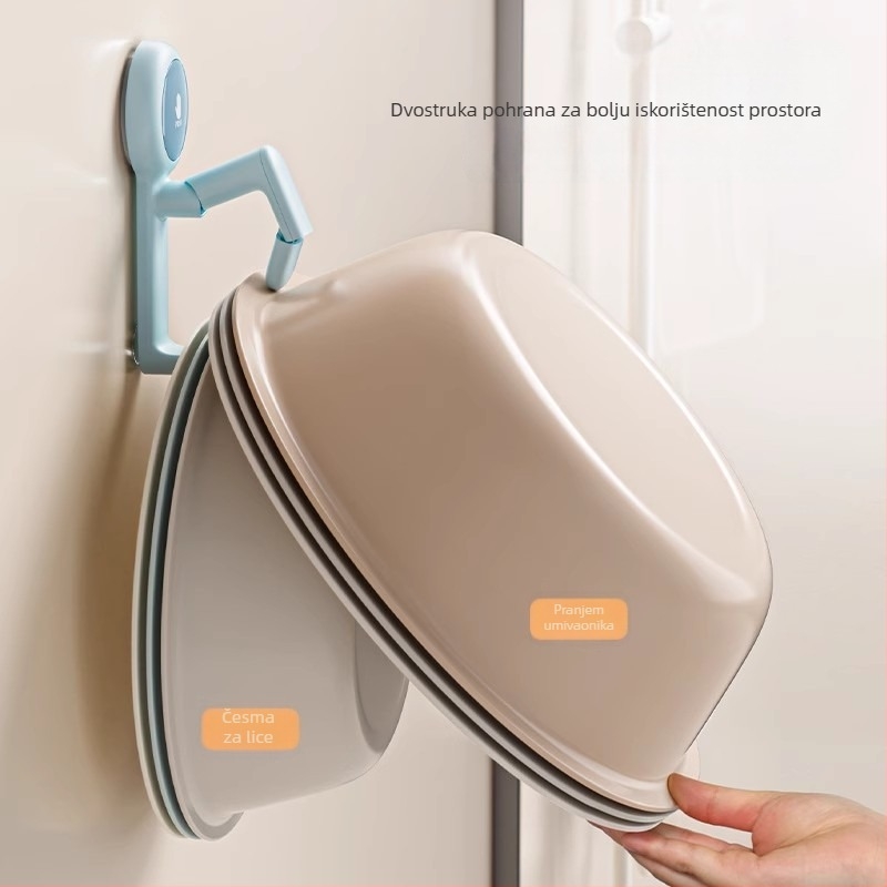 Zidni višenamjenski držač s usisnom kapom za umivaonik i kadu – plastični, ordpro, 130 g, bez bušenja, moderan stil