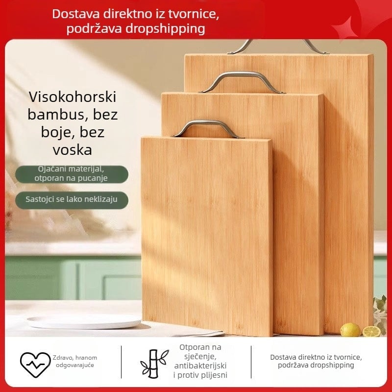 Drvena ploča za rezanje, obostrana kuhinjska daska, tradicionalnog stila, za kućnu uporabu, višestruka namjena za pripremu voća
