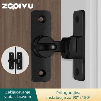 Brava za vrata od aluminijske legure, tip A zasun, elektroplatinirana površina, moderan minimalistički dizajn