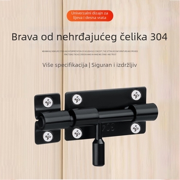 F-tip zasun vrata brava, od nehrđajućeg čelika 304, brušeni završetak, stil Style latch, lijeva-desna ugradnja za drvena vrata