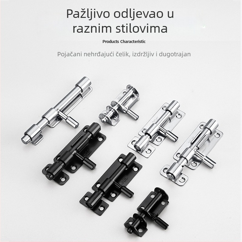 F-tip zasun vrata brava, od nehrđajućeg čelika 304, brušeni završetak, stil Style latch, lijeva-desna ugradnja za drvena vrata