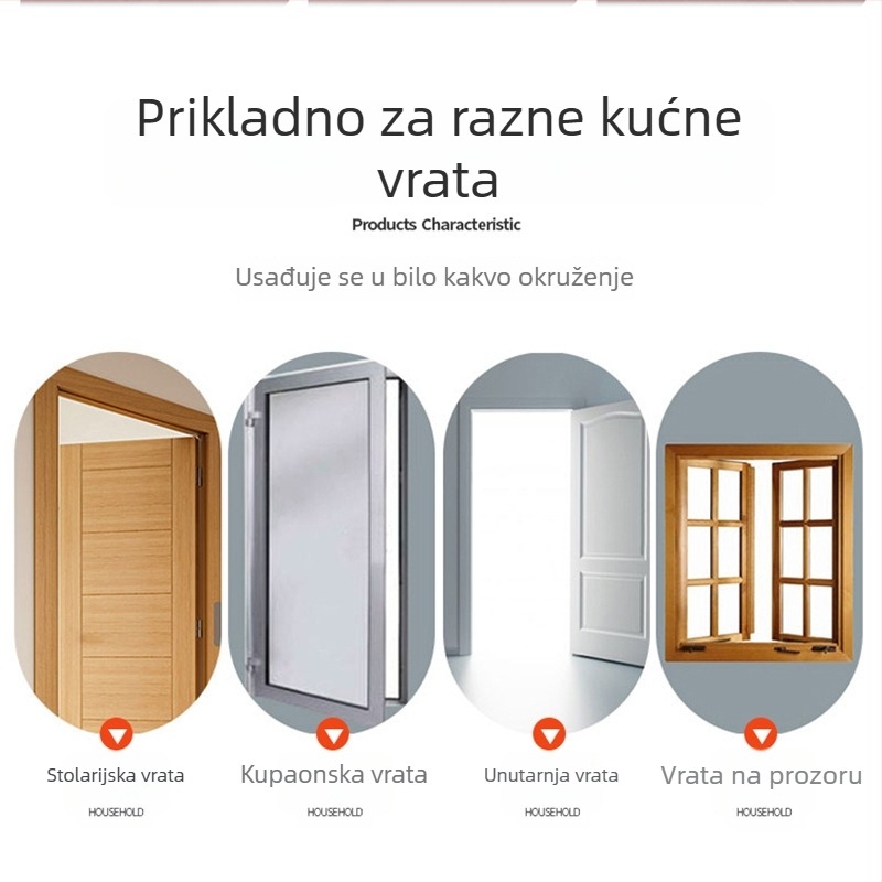 F-tip zasun vrata brava, od nehrđajućeg čelika 304, brušeni završetak, stil Style latch, lijeva-desna ugradnja za drvena vrata