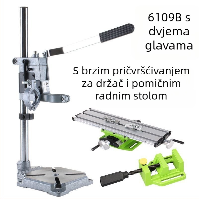 Unique mikro stolna bušilica s univerzalnim nosačem, električna pretvorba (220V, aluminijsko tijelo)