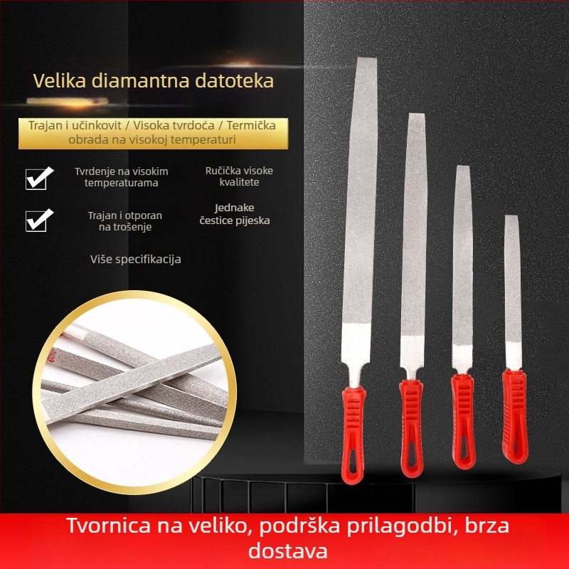 Aluminijska abrazivna velika pločasta pila – za metal, jade, keramiku i staklo; oblici: ravni, polukružni, trokutasti, kvadratni; serija DBC