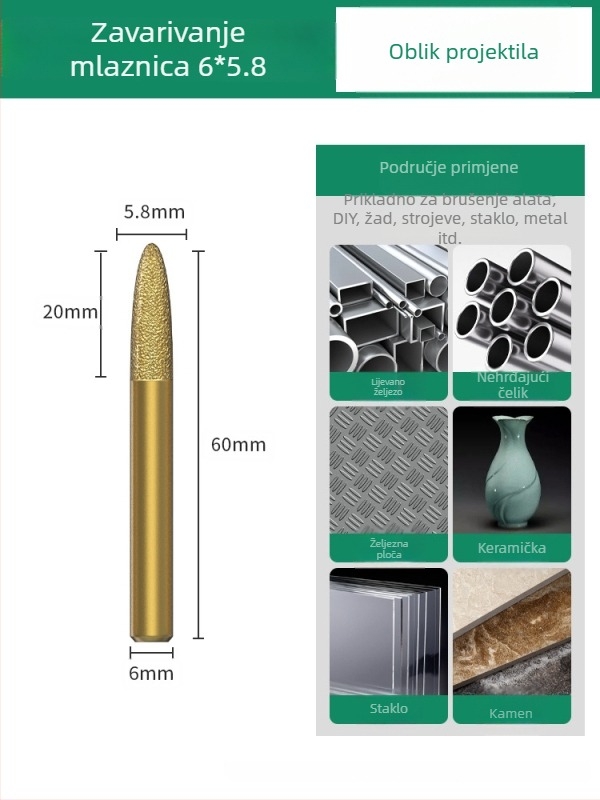 Dijamantna glava za brušenje, emery glava za brušenje, ravna glava za brušenje, pogodna za kamen, mramor i pločice