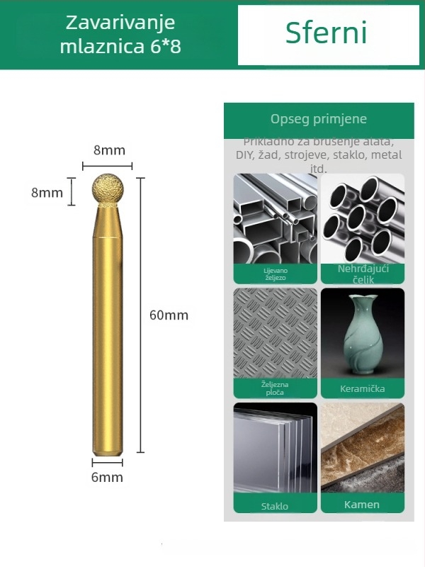 Dijamantna glava za brušenje, emery glava za brušenje, ravna glava za brušenje, pogodna za kamen, mramor i pločice