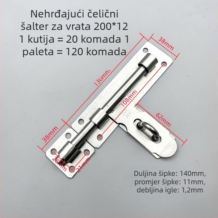 F-tip brava za vrata, nehrđajući čelik, pločasti zasun za ugradnju, kompatibilan s lokotom, model bxgbs, brend Dapeng, stil jednostavan