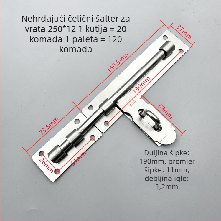 F-tip brava za vrata, nehrđajući čelik, pločasti zasun za ugradnju, kompatibilan s lokotom, model bxgbs, brend Dapeng, stil jednostavan