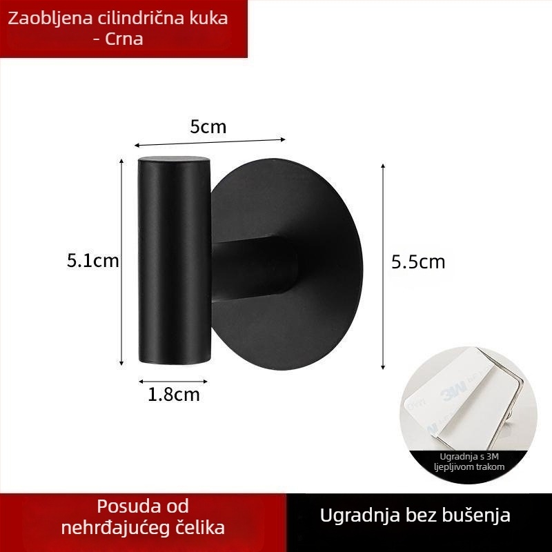 Nerđajućeg čelika zidni držač za kaban, jednostavan kuk, za kupaonicu i hodnik, stil Light Luxury, težina 0.1 kg, završna obrada: brušenje i lakiranje