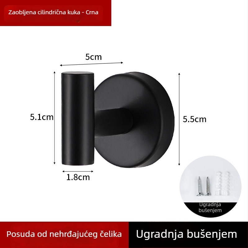 Nerđajućeg čelika zidni držač za kaban, jednostavan kuk, za kupaonicu i hodnik, stil Light Luxury, težina 0.1 kg, završna obrada: brušenje i lakiranje