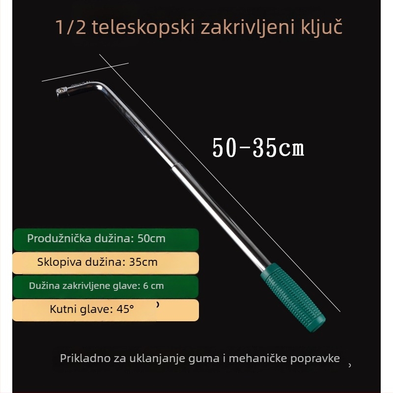 Produžni štap za nadstavni ključ, 24 inča, 1/2 pogonski, za popravak automobila
