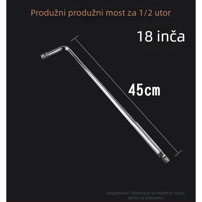 Produžni štap za nadstavni ključ, 24 inča, 1/2 pogonski, za popravak automobila