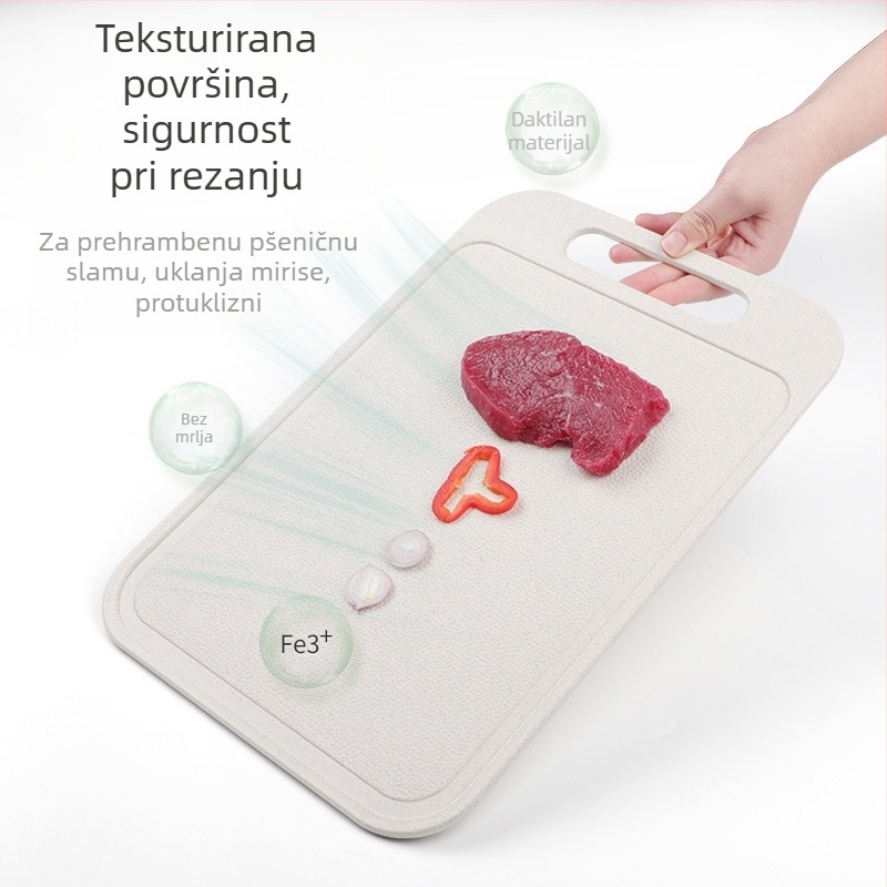 Daska za rezanje od pšenične slame – antibakterijska, protiv plijesni, protiv klizanja (Materijal: pšenična slama; Marka: Fu Yue; Značajke: antibakterijska, protiv plijesni, protiv klizanja)
