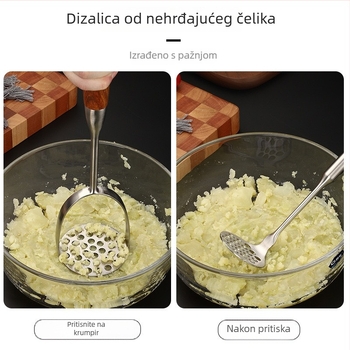 POYZ 304 nehrđajući čelik za tlačenje krumpira za dječju hranu — maser/žlica, proljeće 2024 izlazak, mogućnost tiskanja logotipa