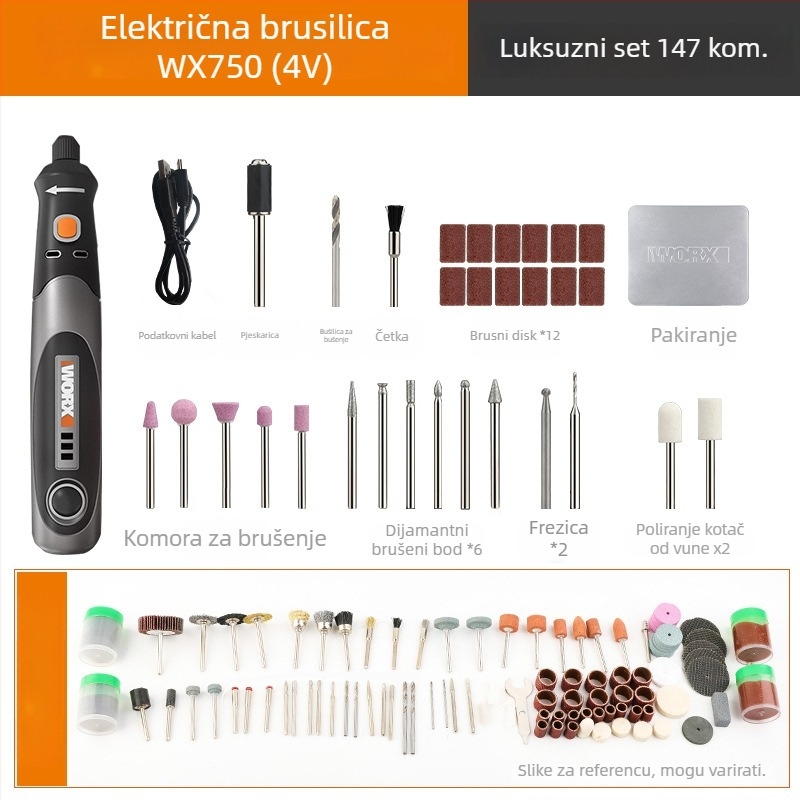 Bežični električni brus za graviranje i poliranje, punjivi, 5V napajanje