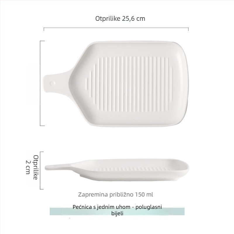 Porcelanski tanjur, nepravilan oblik, moderan minimalistički stil, pogodna za mikrovalnu pećnicu, Yehua ceramics
