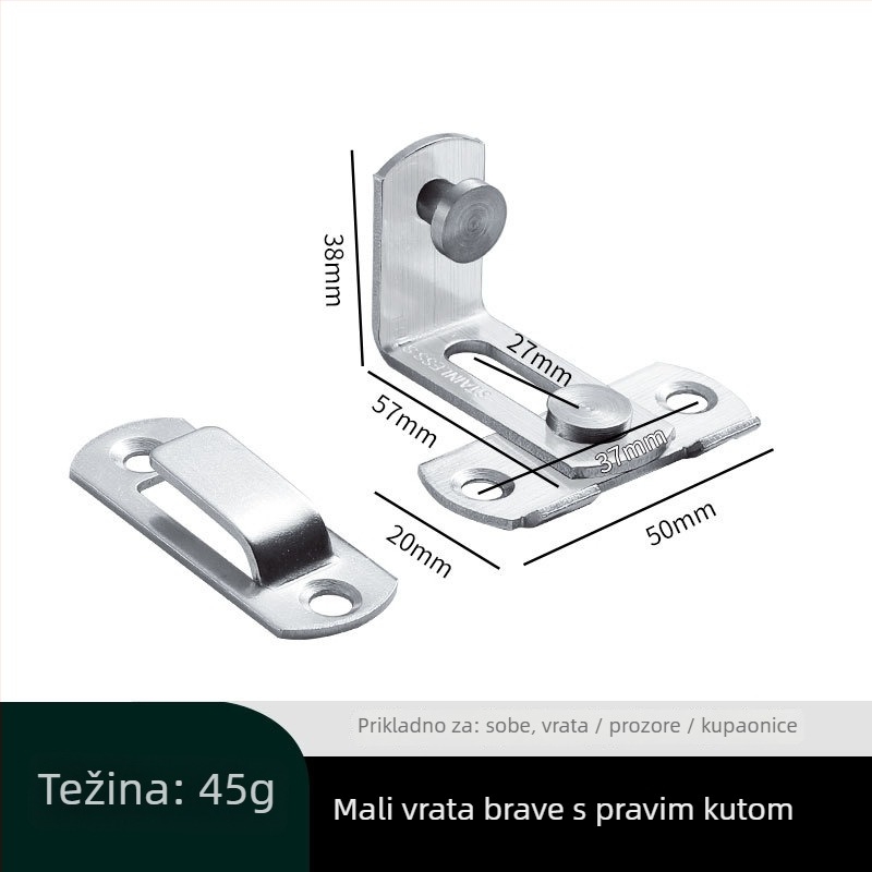 Nehrđajući čelični držač vrata, tip pin, poliran i završena bojom