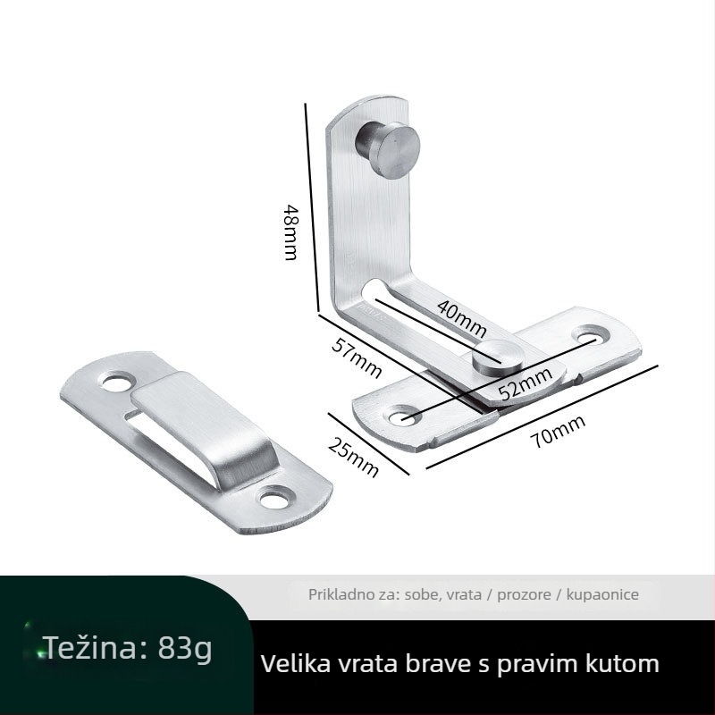 Nehrđajući čelični držač vrata, tip pin, poliran i završena bojom