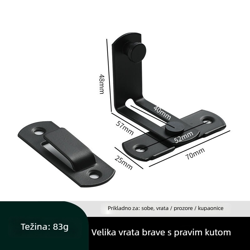 Nehrđajući čelični držač vrata, tip pin, poliran i završena bojom