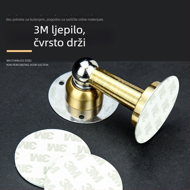 Nerđajući čelični magnetski stopper za vrata, zidni montaža, automatsko upravljanje, model 888, elektroplatirani završni sloj