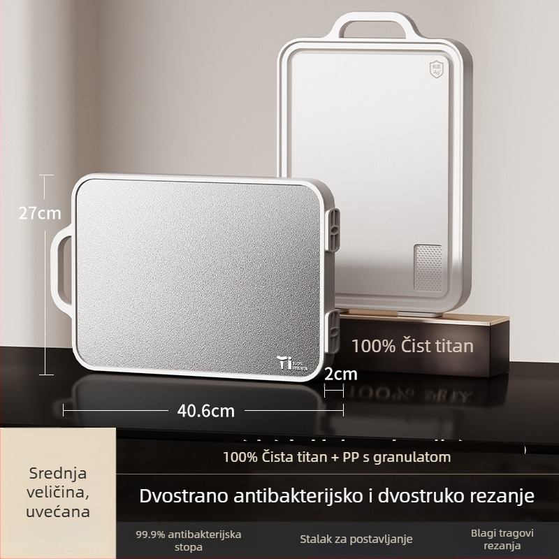 Plastična dvostruka daska za rezanje s antibakterijskim i sterilizacijskim svojstvima, hrane klase, s dizajnom za postavljanje, vodootporna, lansirana 2024.
