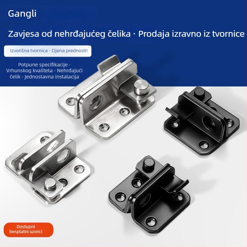 Brava za vrata tip kopča – nehrđajući čelik, elektroplatinirani završetak, model GL-BXGMK, marka Gangli