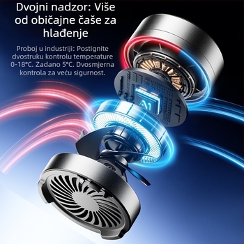 Termoelektrični automobilni hladnjak, prijenosni i punjivi (zapremina do 5 L, snaga 10W, hlađenje do 2°C, grijanje do 18°C)