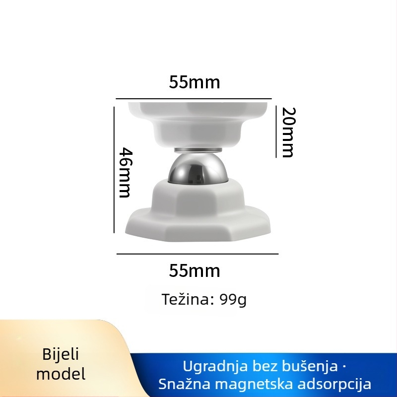 Magnetski silikonski zaustavljač vrata, montaža bez bušenja, otpornost na sudare, kupaonica, ručno upravljanje, modern dizajn