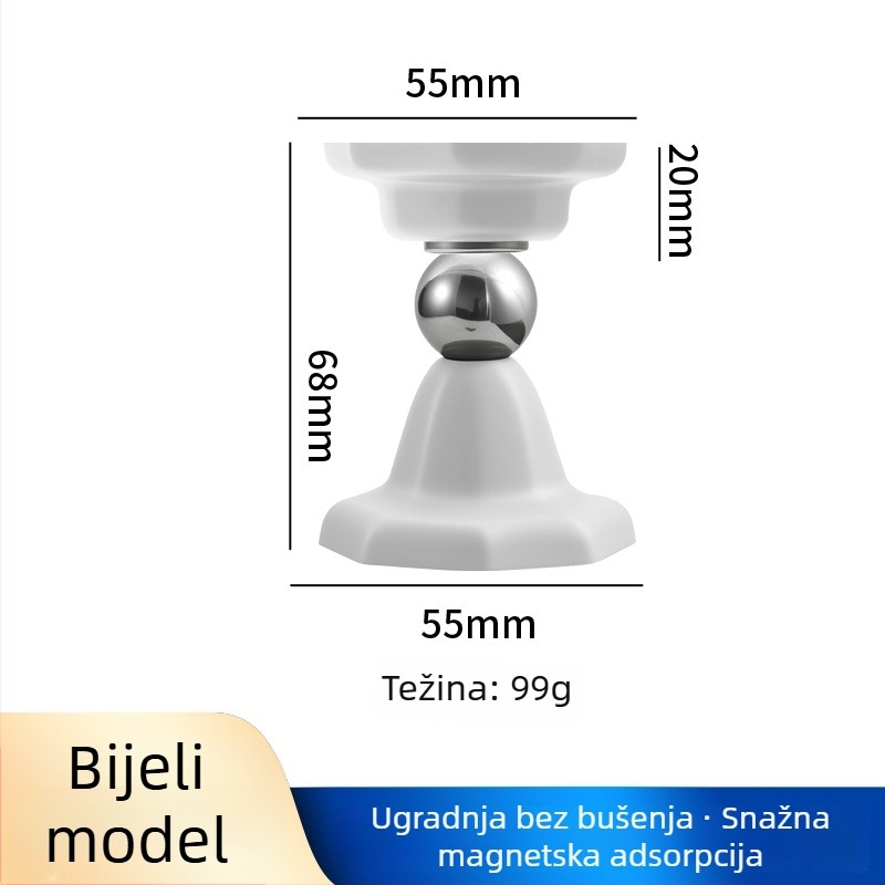 Magnetski silikonski zaustavljač vrata, montaža bez bušenja, otpornost na sudare, kupaonica, ručno upravljanje, modern dizajn