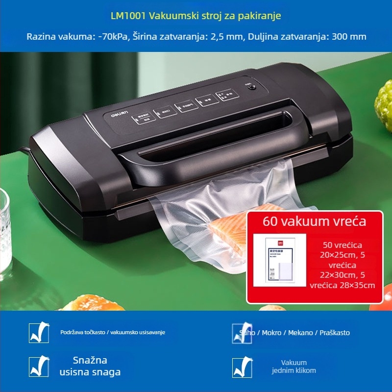 Vakumski aparat za pakiranje 14891/14892 – ABS + nehrđajući čelik, 120W, 220V, Funkcija vakuuma, Model 14891