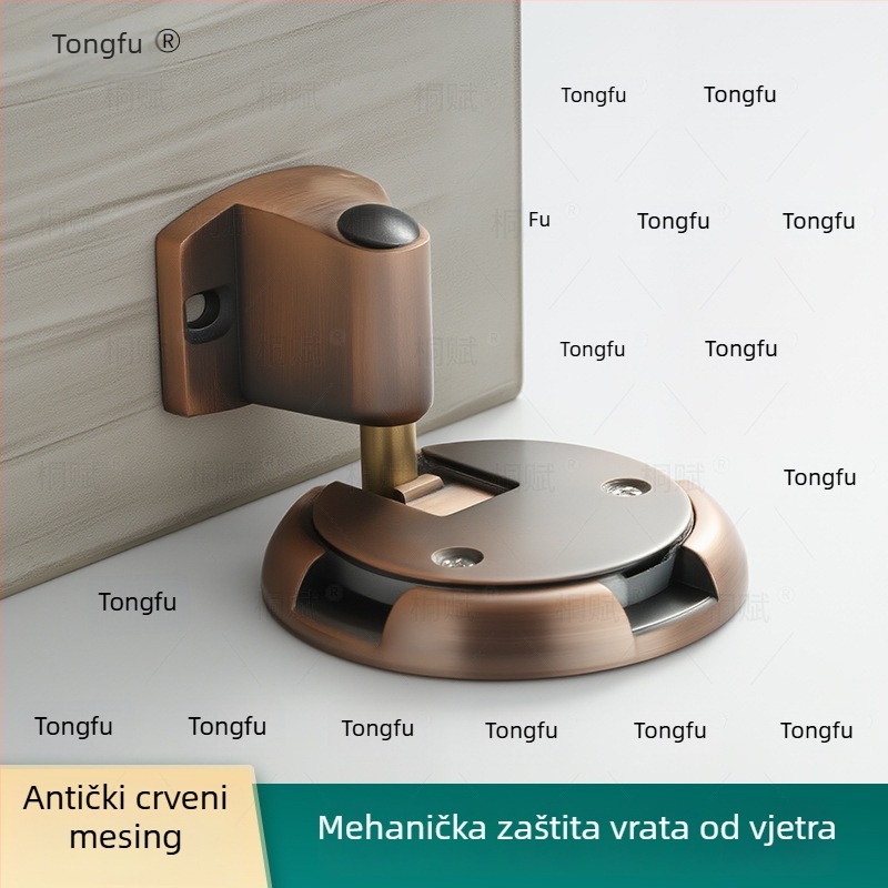 Držač vrata s podnim usisavanjem, automatsko upravljanje, cinkov legura, elektroplastični završni premaz, ugradnja na pod, moderni minimalistički dizajn