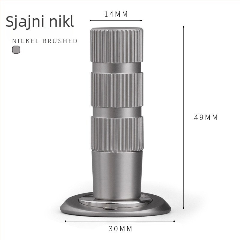 Skriveni stopper za vrata – Model JSA2201 • Materijal: bakar, aluminijski oksid • Skrivena konstrukcija • Ugradnja na pod • Automatsko djelovanje • Značka Jus'an • Stil: Moderni minimalizam