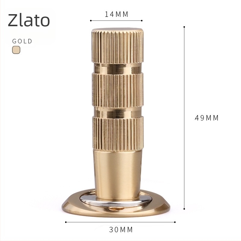 Skriveni stopper za vrata – Model JSA2201 • Materijal: bakar, aluminijski oksid • Skrivena konstrukcija • Ugradnja na pod • Automatsko djelovanje • Značka Jus'an • Stil: Moderni minimalizam