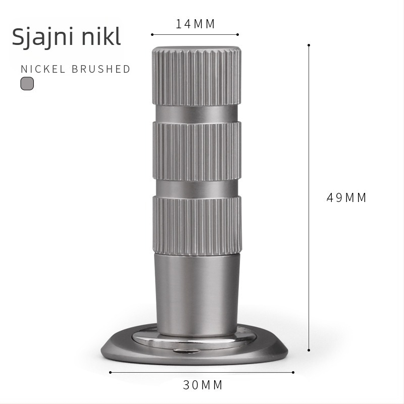 Skriveni stopper za vrata – Model JSA2201 • Materijal: bakar, aluminijski oksid • Skrivena konstrukcija • Ugradnja na pod • Automatsko djelovanje • Značka Jus'an • Stil: Moderni minimalizam