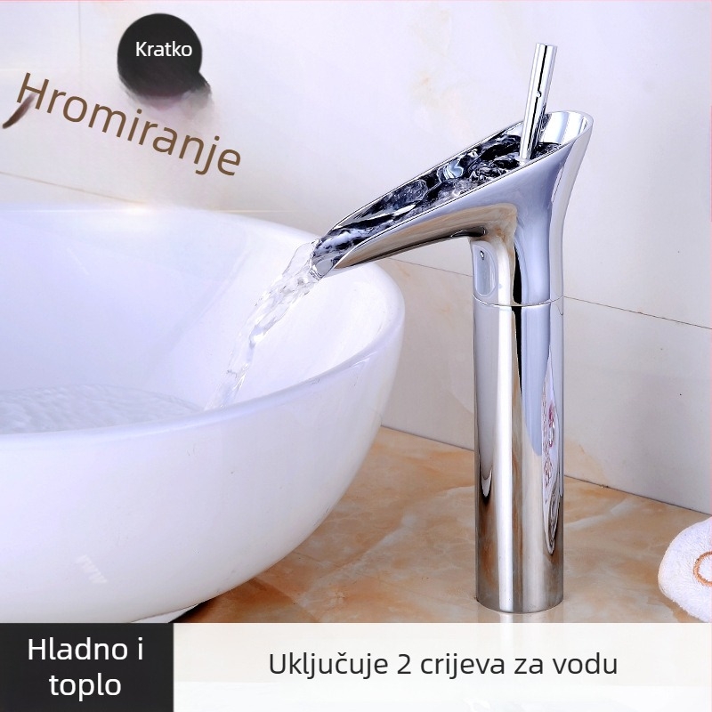 Europski stil antikni miješalica za stolni umivaonik, mesingavo tijelo, keramički kartridž, miješanje tople i hladne vode, tlak 1.0 MPa, 0–100°C