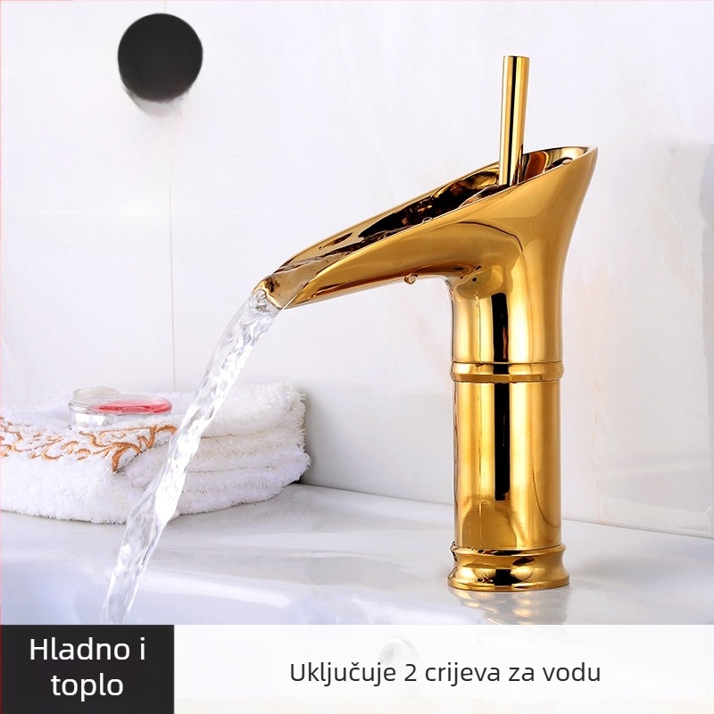 Europski stil antikni miješalica za stolni umivaonik, mesingavo tijelo, keramički kartridž, miješanje tople i hladne vode, tlak 1.0 MPa, 0–100°C