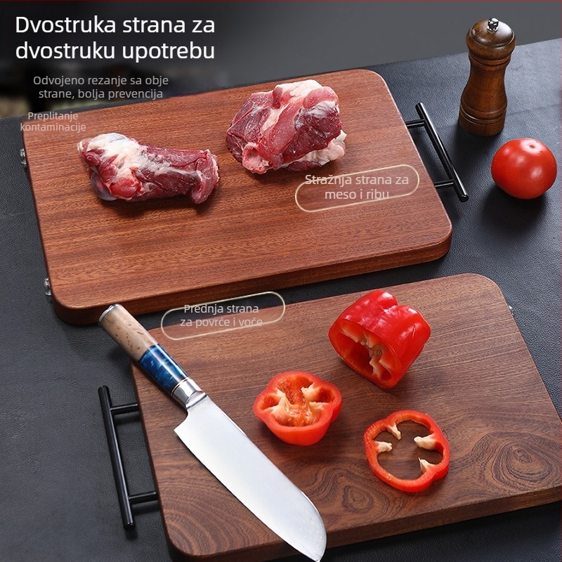 Masivna drvena daska za rezanje s uzorkom šahovnice