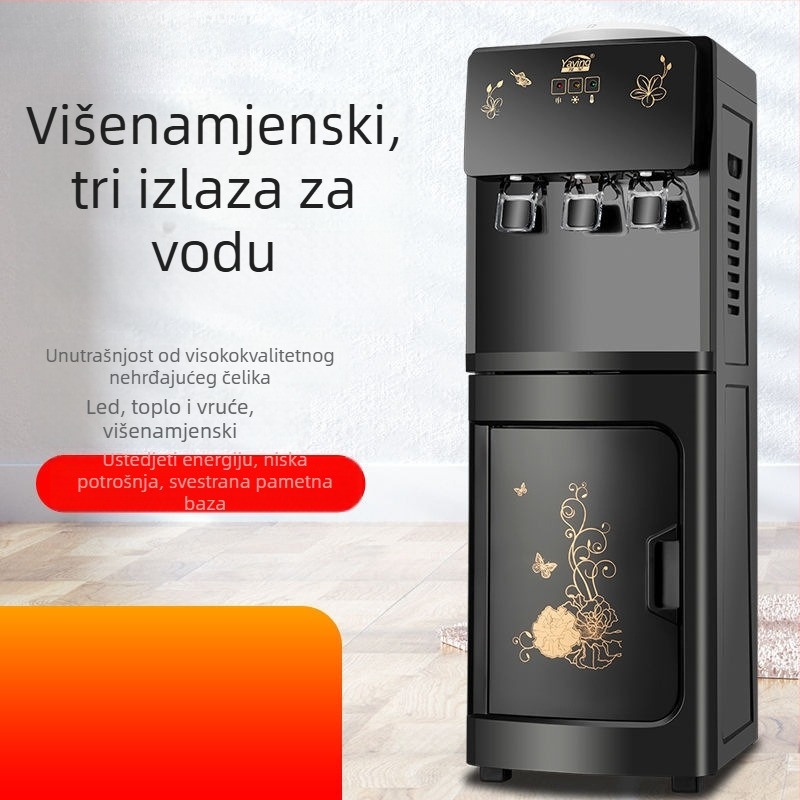 Vertikalni dozator tople i hladne vode za kućnu upotrebu, s mogućnošću izrade leda i gornjim učitavanjem boce