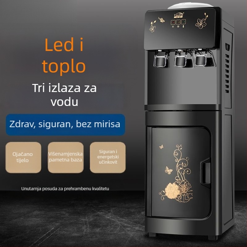 Vertikalni dozator tople i hladne vode za kućnu upotrebu, s mogućnošću izrade leda i gornjim učitavanjem boce