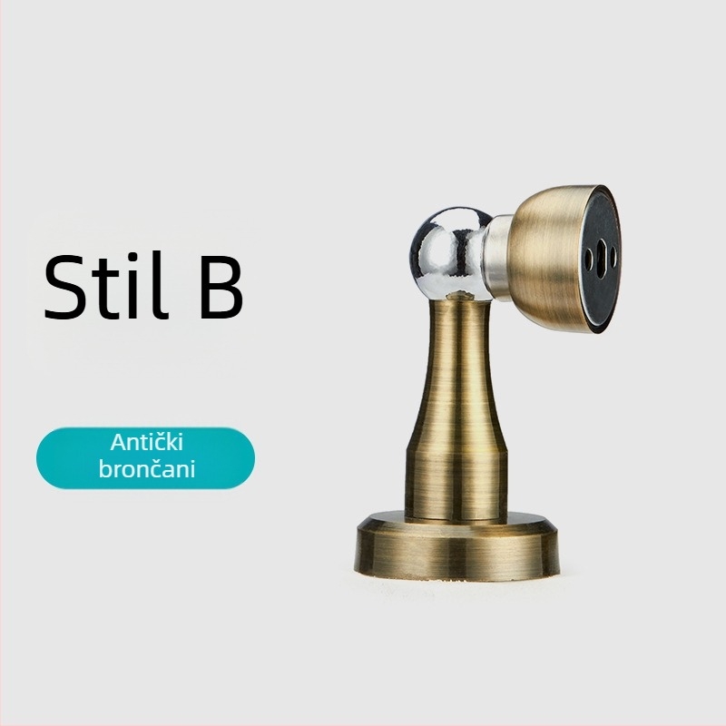 Vrata usisavač od cinkovog legura, snažan magnetski model, zidni montaža, završna žičana uzorak, za unutarnja drvena vrata