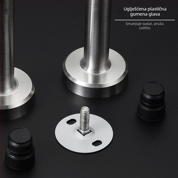 Vrata od nehrđajućeg čelika — zidni montaža, produženi gornji dio, cilindar protiv sudara, amortizer, tih rad