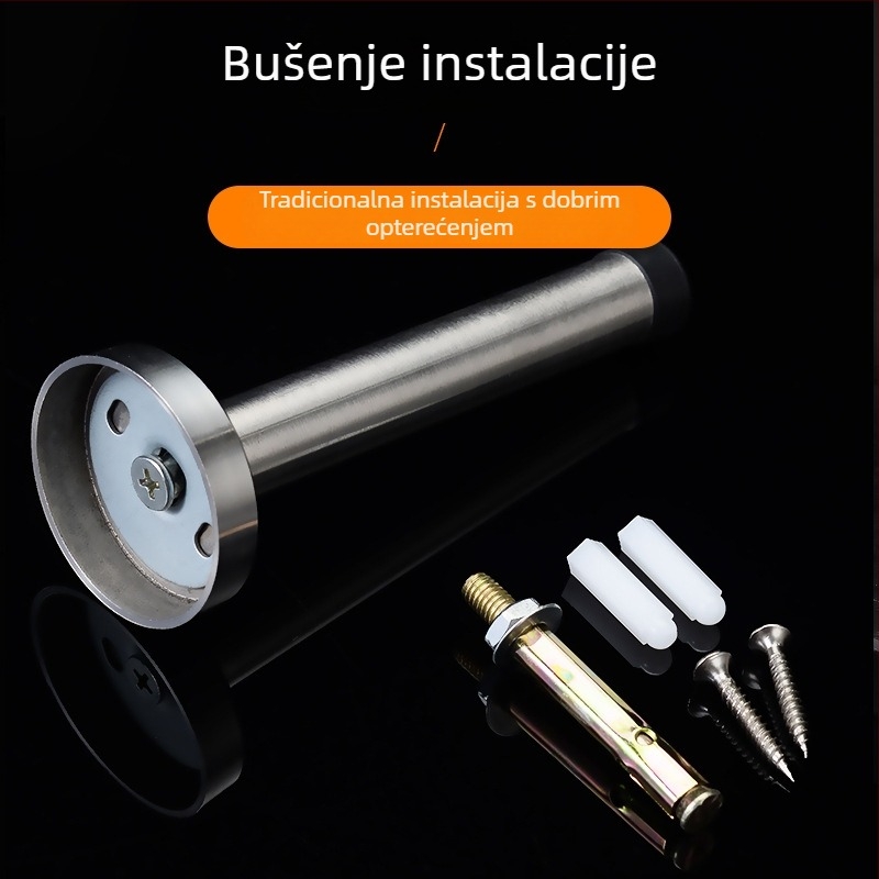 Vrata od nehrđajućeg čelika — zidni montaža, produženi gornji dio, cilindar protiv sudara, amortizer, tih rad