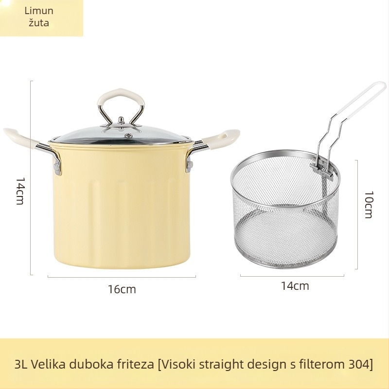 Višenamjenski lonac za prženje i kuhanje, od pročišćenog željeza, staklena poklopac, neprijanjajuća površina, model NYZGD