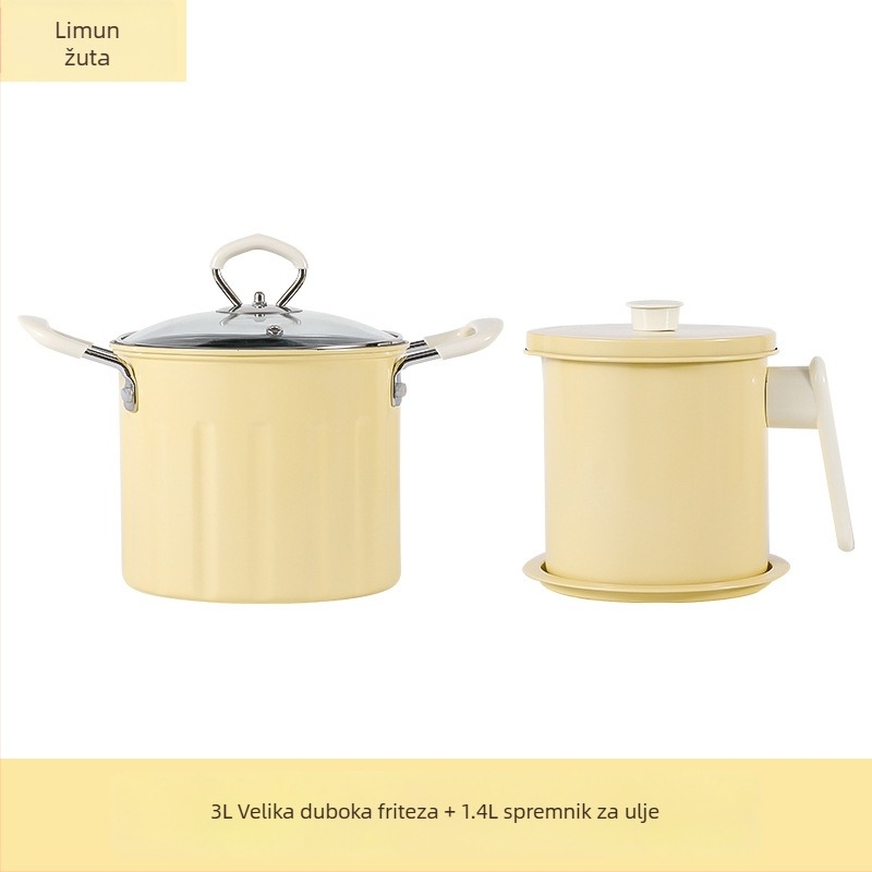 Višenamjenski lonac za prženje i kuhanje, od pročišćenog željeza, staklena poklopac, neprijanjajuća površina, model NYZGD