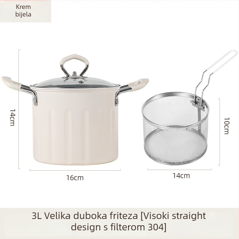 Višenamjenski lonac za prženje i kuhanje, od pročišćenog željeza, staklena poklopac, neprijanjajuća površina, model NYZGD