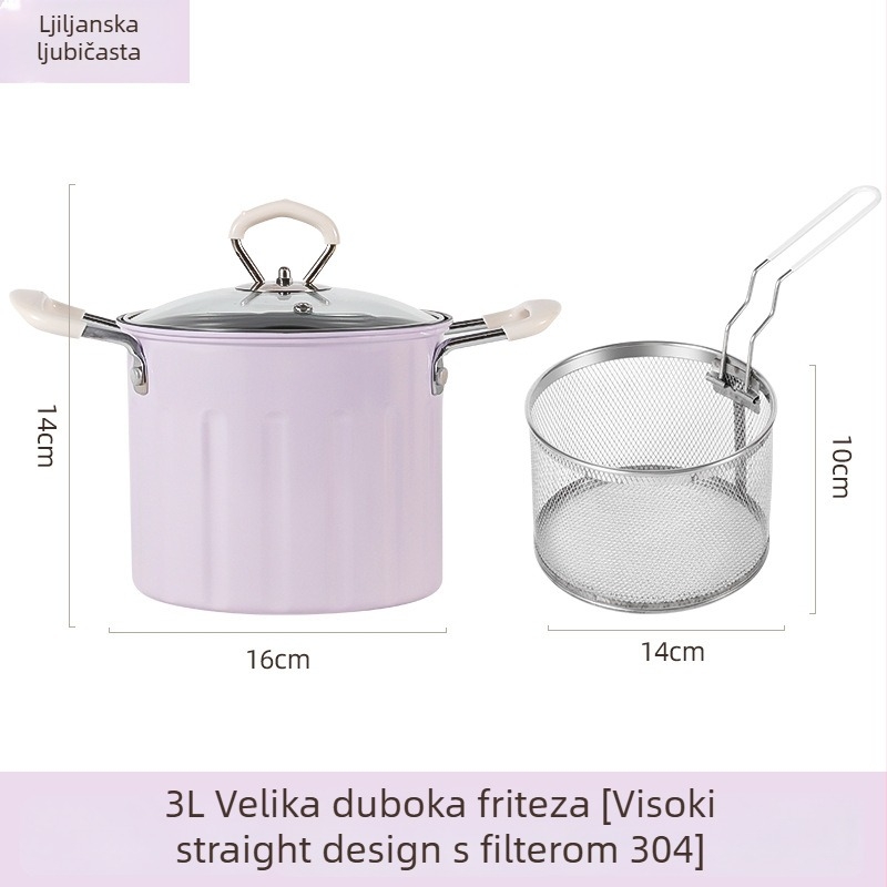 Višenamjenski lonac za prženje i kuhanje, od pročišćenog željeza, staklena poklopac, neprijanjajuća površina, model NYZGD