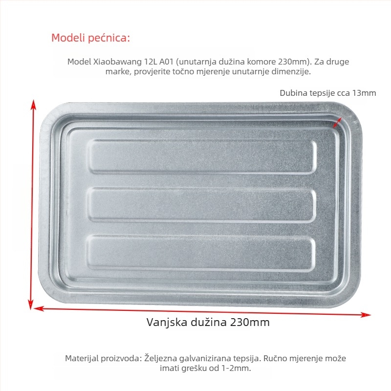 Pekač za kućnu pećnicu, kvadratni od željeza, površina s elektroforetskim premazom, kompatibilan Joyoung, Midea i Galanz