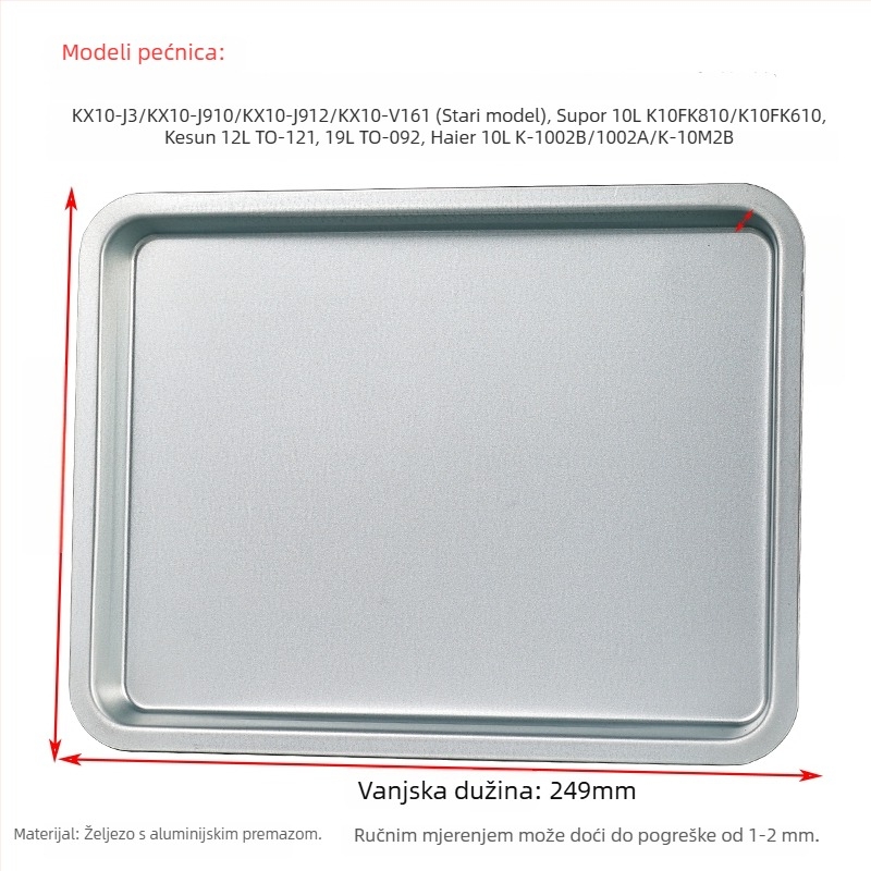 Pekač za kućnu pećnicu, kvadratni od željeza, površina s elektroforetskim premazom, kompatibilan Joyoung, Midea i Galanz