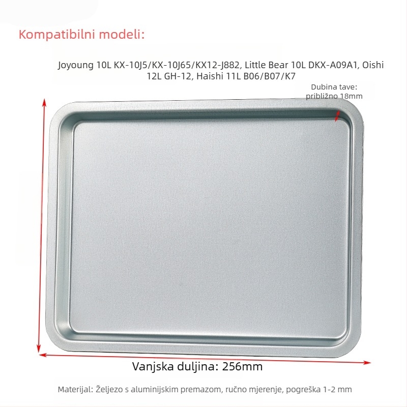 Pekač za kućnu pećnicu, kvadratni od željeza, površina s elektroforetskim premazom, kompatibilan Joyoung, Midea i Galanz