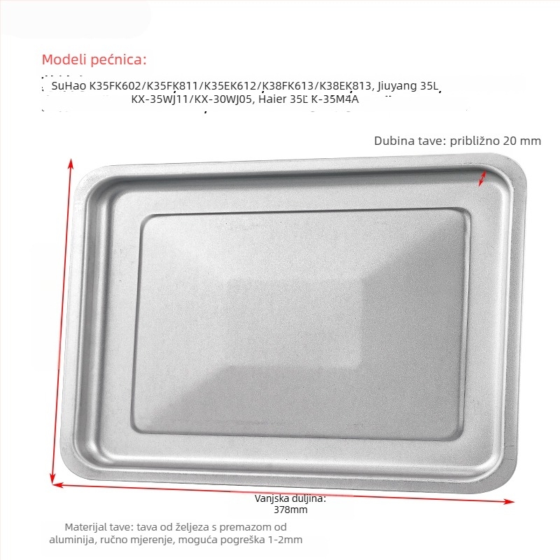 Pekač za kućnu pećnicu, kvadratni od željeza, površina s elektroforetskim premazom, kompatibilan Joyoung, Midea i Galanz